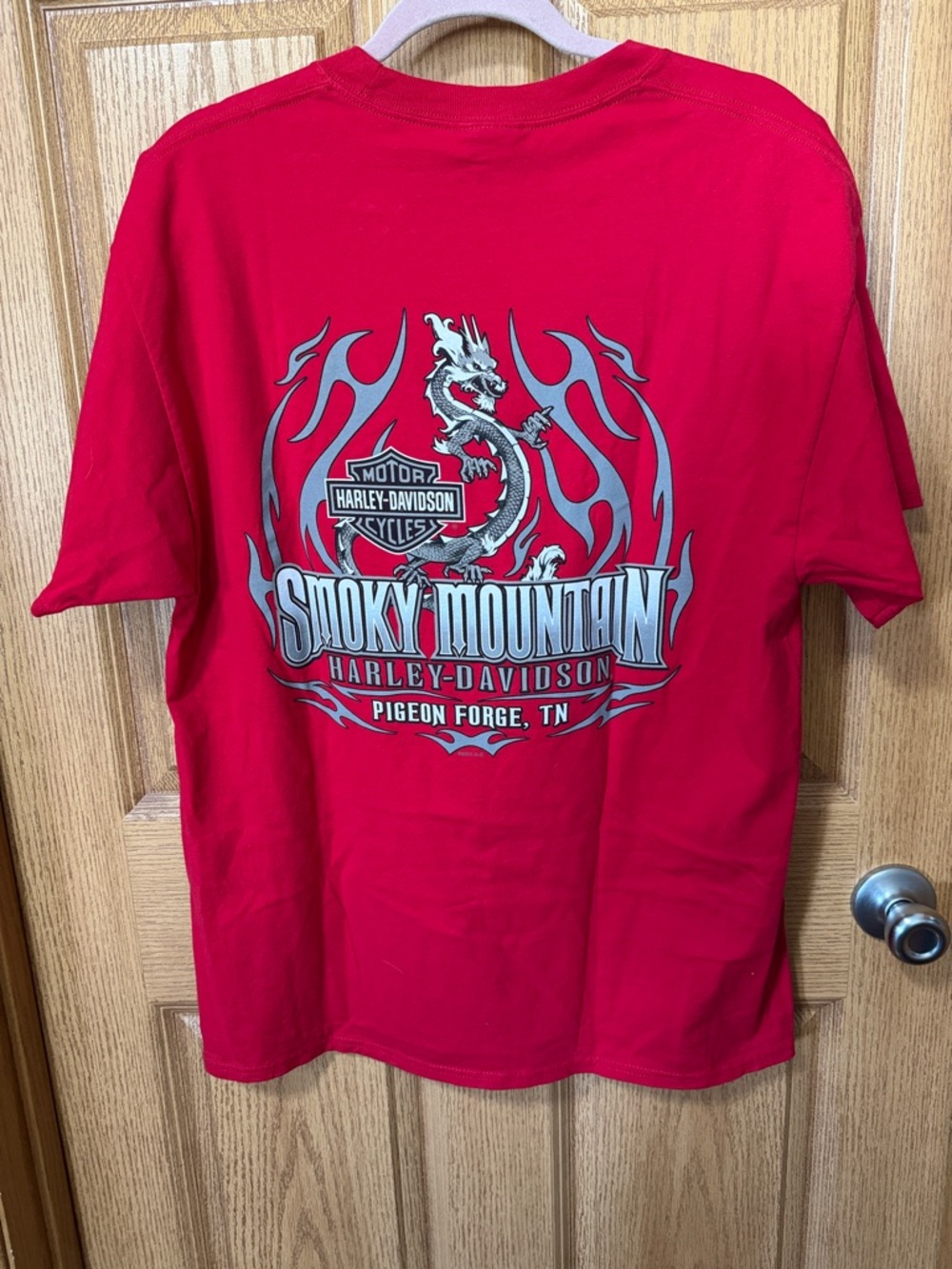 Harley Davidson Smoky Mountain Pigeon Forge Dragon T-Shirt Red L RK Stratman - Picture 2 of 5